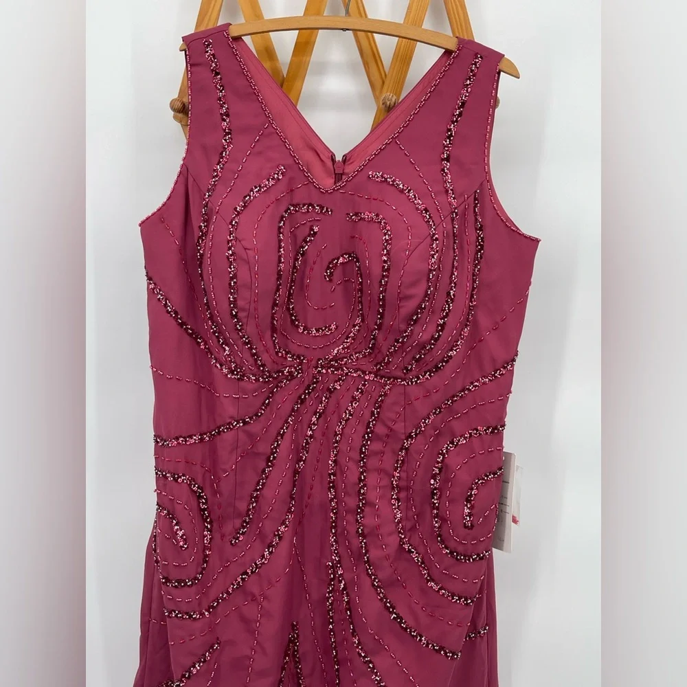 Elegant Burgundy Gown, Mother of the Bride